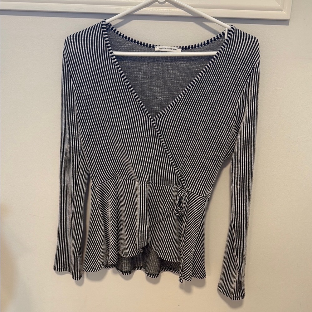 Striped Black and White Top - medium